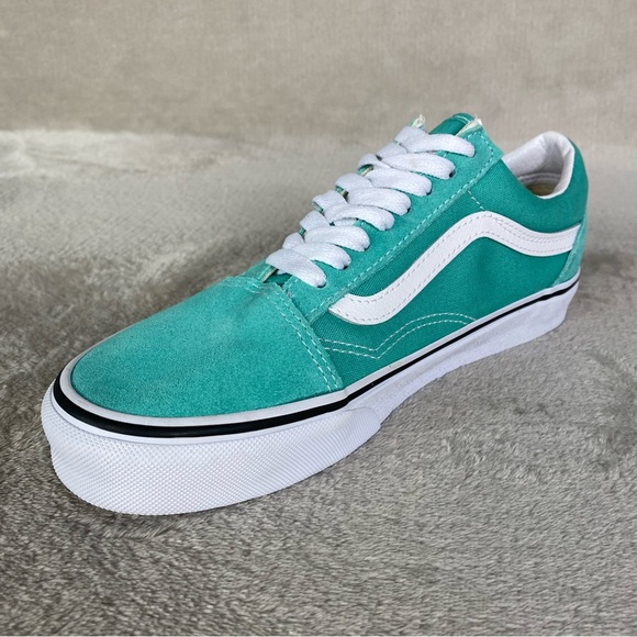 Vans Old Skool Womens Sneakers Size 8 Green White Suede Skate Shoes NEW - Picture 4 of 10